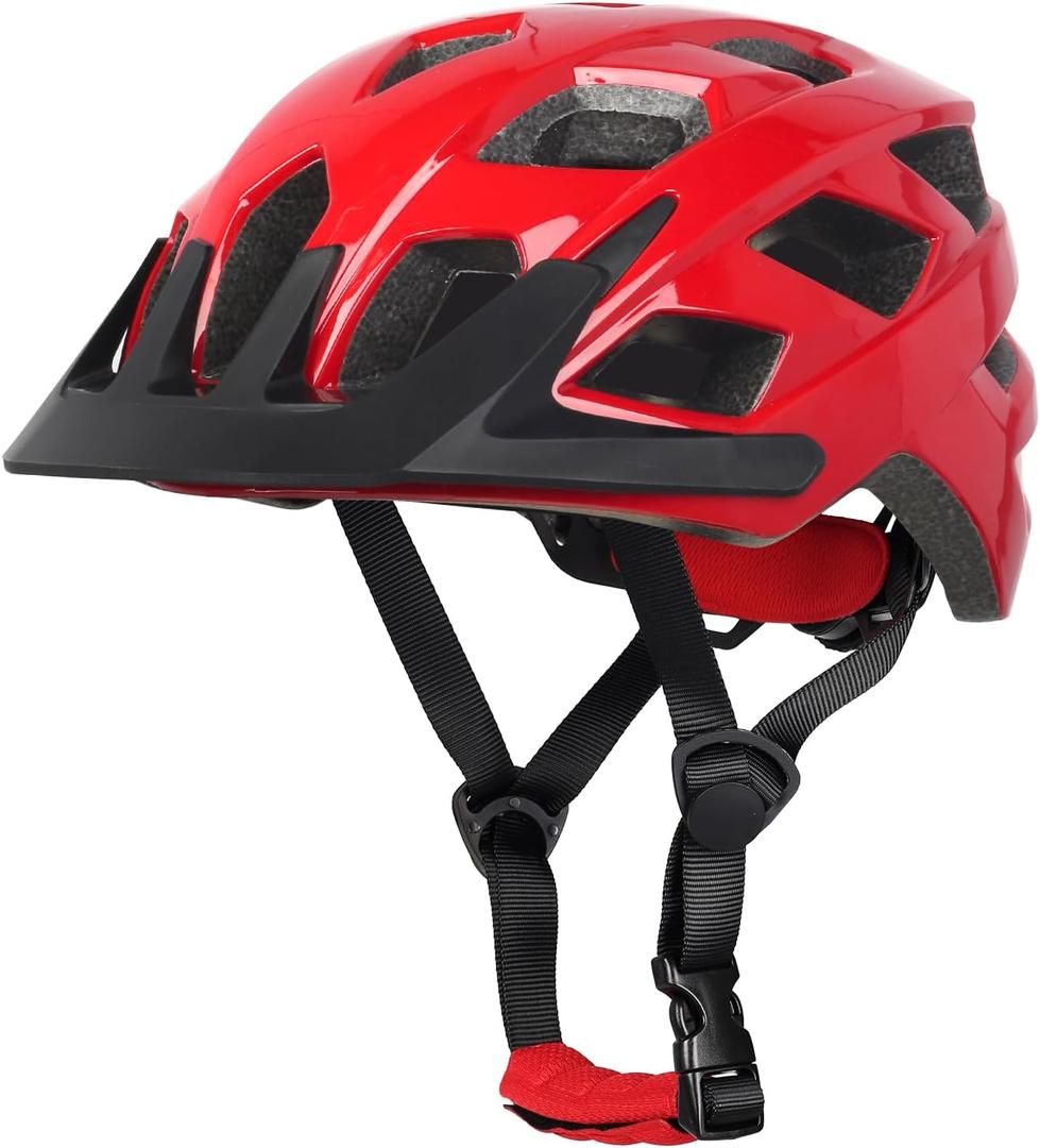 Kids Bike Helmet, 2 Size Adjustable for Youth Toddler Boys & Girls 3-5-8-10-12-14 Years, Child Helmets with Visor for Skating Cycling Scooter (Red)