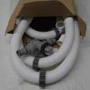Dual Split Swimming Pool Hose Plunger Valve, 2 in 1 Hose Plunger Valve with 1.5" Diameter Pool Pump Replacement Hose for Above Ground Swimming Filter Pump(White)
