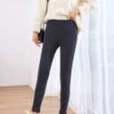 SIAEAMRG Winter Sherpa Fleece Lined Leggings for Women,High Waist Stretchy Thick Cashmere Leggings (L)