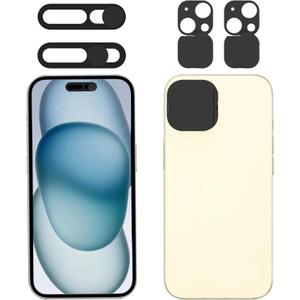 Privacy Cover Compatible for 15 /iPhone 15 Plus with Front Camera Cover,Protect Privacy and Security But Not Affect Facial Recognition-2Pack