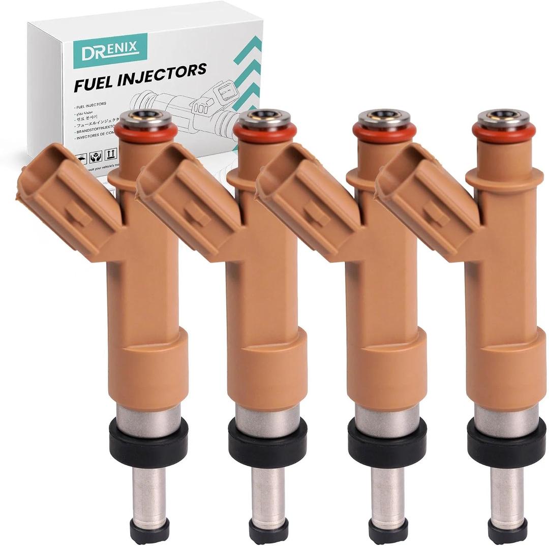 DRENIX Fuel Injectors Fit For-Toyota Corolla 2009-2015 1.8L XRS Sedan 2.4L 2009-2013 Matrix Base Wagon 1.8L 2009-2012 4Pcs Set OE# 23250-0T010 322-50202