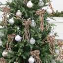 SY Super Bang 8 Pcs Coffee/Gold Velvet Christmas Bows for Christmas Tree Decorations Door Wreath Garland Bow Ornaments, for Gift Wrapping Wedding Home Holiday Party Decor.