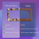 TUBAMQ Leopard Cheetah Print License Plate Frames,Tropical Leaves License Plate Frame Metal Aluminum Rustproof Car Accessories for Us Canada Standard Women Men 2 Holes with Screw Caps LPF-02