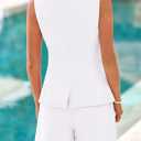 PRETTYGARDEN Women's 2 Piece Sets 2026 Summer Trendy Button Down Suit Vest Tops High Waisted Shorts Business Casual Outfits (White, L)