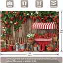 7x5ft Fabric Wooden Board Strawberry Backdrop Red Sweet Fruit Farm Market Stall Fence Photography Background Women Girls Birthday Party Decorations Photo Props