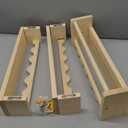 Nursery Floating Shelves for Wall, Set of 3 Book Shelves Natural Wood Wall Mounted Organizer with Towel Bar Hanging Bookshelves Nursery Decor for Kids Room, Bedroom and Kitchen