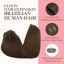 GOO GOO Clip in Hair Extensions Real Human Hair, Remy Human Hair Extensions Clip ins for Women, Natural Human Hair, 20inch 120g 7Pcs, 4A Chocolate Brown