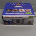 Vivicreate Tri-Ply Stainless Steel Stockpot  Deep Cooking Pot with Hammered Exterior, Compatible with All Stovetops, Even Heat Distribution, Durable Cookware for Soups, Stews, and More7QT