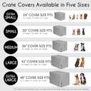 Sweet Jojo Designs 30in. Small/Medium Dog Crate Cover (Bones and Paw Prints) Pet Cage, Kennel Covers (Modern, Cartoon, Doggy, Puppy, Neutral, Paws Print, Whimsical, Brown, Tan, Grey, Taupe and White)