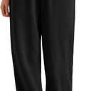 Trendy Queen Womens Sweatpants Baggy Athletic Joggers with Pockets Lounge Pants (Black, S)
