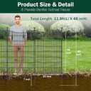 5 Panels Decorative Garden Fence with Gate, 48 in(H) X 11.8 ft(L) No Dig Dog Fence Animal Barrier Outdoor for Yard, Rustproof Metal Garden Edging and Borders, Temporary Fencing Stakes
