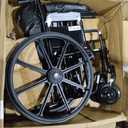 Heavy Duty Bariatric Wheelchair for Adults - Black - Removable Desk Arms and Elevated Leg Rests - Adjustable Standard and Hemi Height - K7 (22" Seat Width)