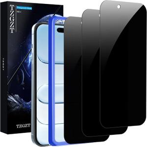 3 x TZGZT (Real Anti Spy) 3 Pack for iPhone Air Privacy Screen Protector Tempered Glass Private Film Accessories, Case Friendly for 17 Air, with Easy to Install Kit, Bubble Free, Scratch Resistant