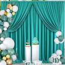 10x10ft Turquiose Backdrop Curtains for Parties, 2 Panels 5x10ft Wrinkle-Free Polyester Background Curtains for Wedding, Birthday, Baby Shower,Graduation, Decorations