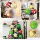 Soulchen 12 Pcs 9 Inch Large Christmas Tree Picks Ornaments 2D Cardboard Red Green Gold Christmas Ball Shaped Decorations Giant Xmas Tree Ornaments for Xmas Vase Fillers Wreath Crafts Decor