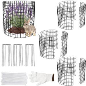 9 Pack Plant Protectors from Animals, 11.8 x 15.7 Inch Metal Plant Cages, Garden Cage to Keep Animals Out, Wire Plant Protectors for Rabbit Chicken Squirrel