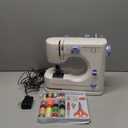 Sewing Machine for Beginners with 42 Pcs Sewing Threads Kit,Portable Sewing Machine with 12 Built-in Stitches,2 Speed(High-Low Speeds) Sewing machine for adults, White Blue (one size)