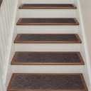 Stair Treads Non Slip for Wooden Steps Indoor, 15 Pack 9" X 28" Carpet Runners for Wood Stairs with Self-Adhesive Backing, Stickiness Stair Rugs for Kids Elders and Dogs, Diamond Brown