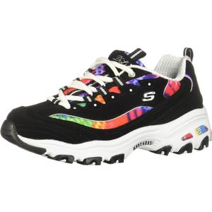Skechers Women's D'Lites Summer Fiesta Sneaker (8, Black Multi)
