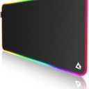 EASEMO Gaming Mouse Pad, RGB Mouse Mat XXL Large (35.4 x 15.75 in) with 7 LED Colors 11 Lighting Modes Waterproof Fabric Surface Non-Slip Rubber Base for PC Laptop Keyboard (35.4L x 15.8W inches)