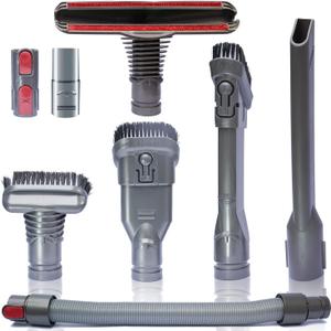Flexible Extension Hose & Vacuum Attachments - Replacement Parts for Dyson V11 V10 V8 V7 V6 DC74 DC62 DC59 DC44 - Vacuum Cleaner Accessories Dusty Brush