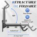Goovilla Bike Wall Mount Hanger Adjustable - Space Saving Horizontal Bicycle Rack for Mountain/Road/Hybrid Bikes | Secure Home Garage Storage with Easy Installation | 1-Pack Cycling Holder Hook,Black