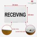 TRADESAFE Receiving Sign - Business Sign, Office Sign, Quick Install Aluminum Safety Sign, Light Reflective, UV-Resistant, Waterproof, 14 X 10 Signs for Business