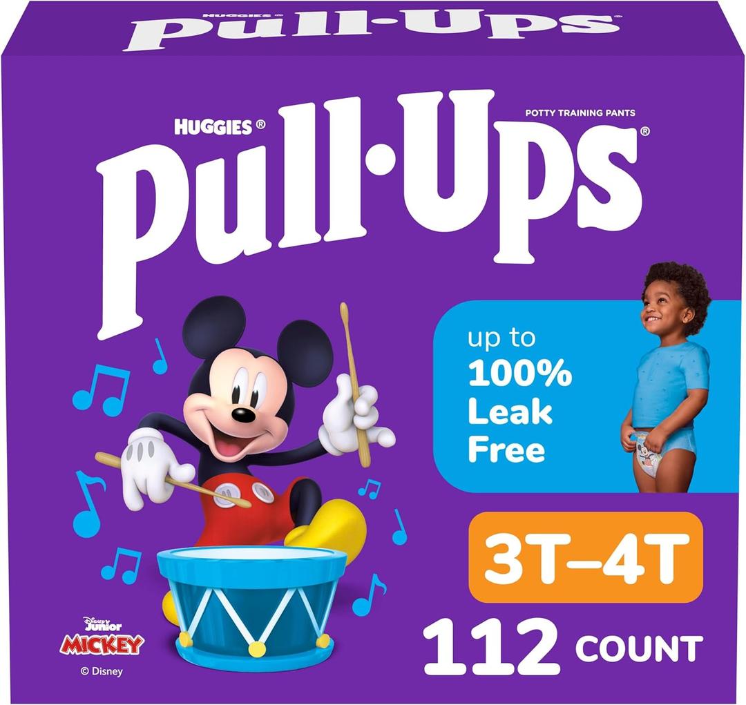 Pull-Ups Boys' Potty Training Pants, Size 3T-4T Training Underwear (32-40 lbs), 112 Count (4 Packs of 28)