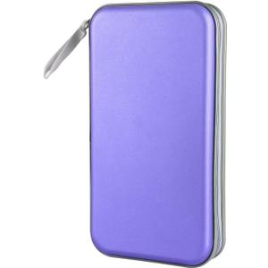 CD Case, Siveit DVD Case Holder 96 Capacity Hard Plastic CD DVD Disc Cases Storage Binder Wallet for Car Home Office Travel (Lavender)