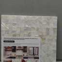 5 - Sheet Pearl Shells Tile Peel and Stick Backsplash, Self Adhesive Wall Tile for Kitchen, Bathroom, Bedroom (11.8"X11.8", Blue)