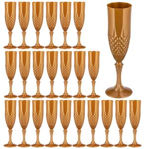 Rkyhwowby Plastic Champagne Flutes,Acrylic Glasses Goblets Mimosa Bar Shatterproof Reusable Vintage Champagne Flutes Stemmed Drinking Cups for Weddings,Parties, Toasting,Cava, Prosecco(48,Gold)