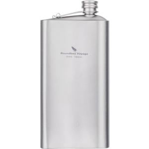 Boundless Voyage Titanium Hip Flask Rust-Free Ultralight Small Liquor Flask Bottle for Whiskey Outdoor Portable Travel Outdoor (Ti3074D-(250ml))