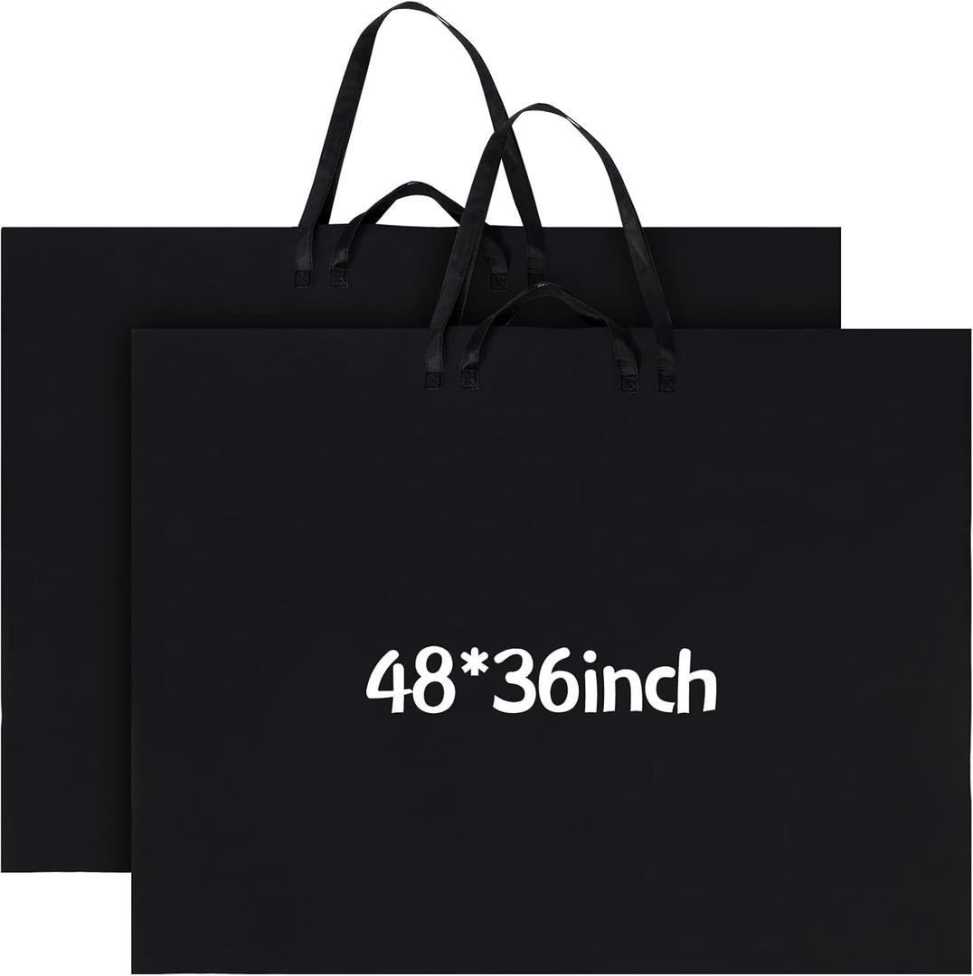 Abbylike 48x36 Inch Art Portfolio Bag Large Waterproof Nylon Carry Case Shoulder Strap Poster Board Painting Drawing Sketch Storage Artist Portfolio for Students Artwork Gift Supplies(Black)