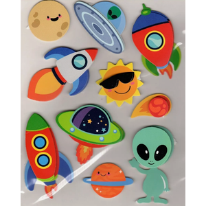 Metallic Pop Up Stickers Outerspace 7 Pack
