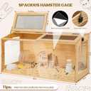 Hamster Cage 32" Wooden Chewproof, 270 Panoramic View Large Habitat with Bite-Proof Mesh, Top Dual Access Doors & Acrylic Panels, for Syrian/Dwarf Hamsters, Guinea Pigs, Chinchillas & Gerbils 16.0"L x 16.0"W x 32.0"H