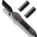 DAN Technology LCD Screen Digital Display Diamond Shaped Hot Comb, Black, 13.1 x 2.3 inches, 500 Degree Plug in Hot Comb with Adjustable Temperatures, Temperature Lock, Suitable for All Hair Types