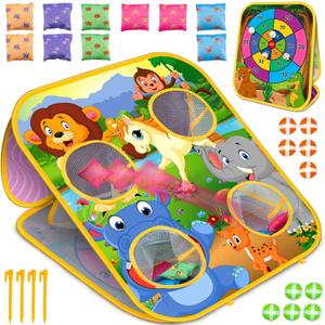Bean Bag Toss Game for Kids - Cornhole Board Outdoor Toys for Toddlers -Party Activities Carnival Outside Yard Backyard Beach Lawn Games Toy for Kid Boys Girls Age 3 4 5 6 7 8 Year Old Birthday Gifts
