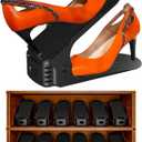 Shoe Slots Organizer, 12PCS Adjustable Double Layer Stack Shoe Rack, 50% Space-Saving Storage Rack Holder, Black