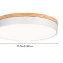 Yiisem Dimmable Wood LED Flush Mount Ceiling Light, 5CCT 2700K-6000K Modern Round Close to Ceiling Lighting Fixtures, Minimalist White Ceiling Lamp for Living Room, Bedroom, Laundry Room