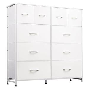 WLIVE White Dresser for Bedroom with 10 Drawers, Tall Chest of Drawers for Bedroom, Storage Drawer Unit, Organizer Unit for Hallway, Closet