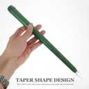 Angoily Flameless Ivory Taper Candles Flickering, Green Real Wax Led Flameless Taper Candles, Battery Operated Led Warm 3D Wick Light Window Real Wax Pack of 6, Christmas Home Wedding Decor