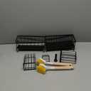 Jorso - 2 PCS Rustproof Kitchen Sink Sponge Holder – Stainless Steel Sink Caddy & Organizer for Sponges and Brushes – Space-Saving Kitchen Sink Accessories (Black)- with 2 Brushes