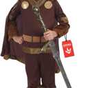 fun shack Boys Viking Costume, Viking Costume Kids, Book Characters Costumes for Kids, Storybook Characters Costumes (Large, Brown)