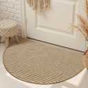 Jute Front Door Mat Indoor Entrance Indoor Door Mat Rugs for Entryway Entry Entrance Mats Inside Doormat Welcome Mats Boho 17"X30" Half Circle Round