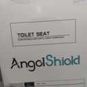 Angol Shiold Elongated Toilet Seat - Slow Close Hinges, Ergonomic Design with Grip-Tight Bumpers, Safe Easy-Clean PP Material (White, 18.5" Elongated)