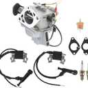 ALL-CARB Carburetor with Ignition Coil Replacement for Honda GX610 GX620 18HP 20HP V-Twin 16100-ZJ0-871