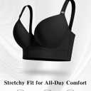 QDN Underwire Full Coverage Bra  Supportive, Comfortable Push Up Bra for Back Fat and Side Smoothing (Black, XL)