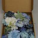 Artificial Flowers Combo Box Set Dusty Blue Flowers for DIY Wedding Bouquet Arrangements Bridal Shower Party Home Decorations(White Blue Rose)
