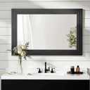 Wood Framed Mirrors for Wall, Black Bathroom Vanity Mirror for Over Sink 26 x 38, Vintage Wall Mirror for Bathroom Sink Hallway Entryway Bedroom Living Room Farmhouse Boho Style