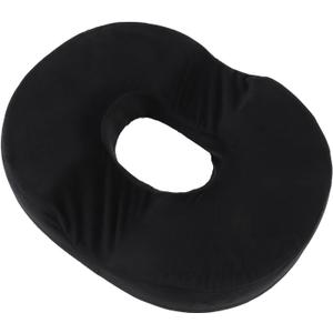 Donut Pillow for Sitting Memory Foam Ergonomic Breathable Hollow Office Chair Cushion Pad, Comfortable Support for Long Hours at Desk or Car, Great for Home and Office Use, Black